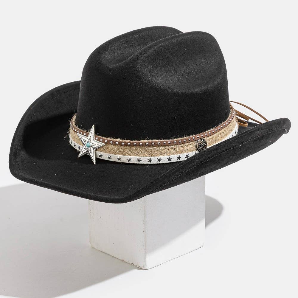 Western Star Layered Strap Cowboy Hat