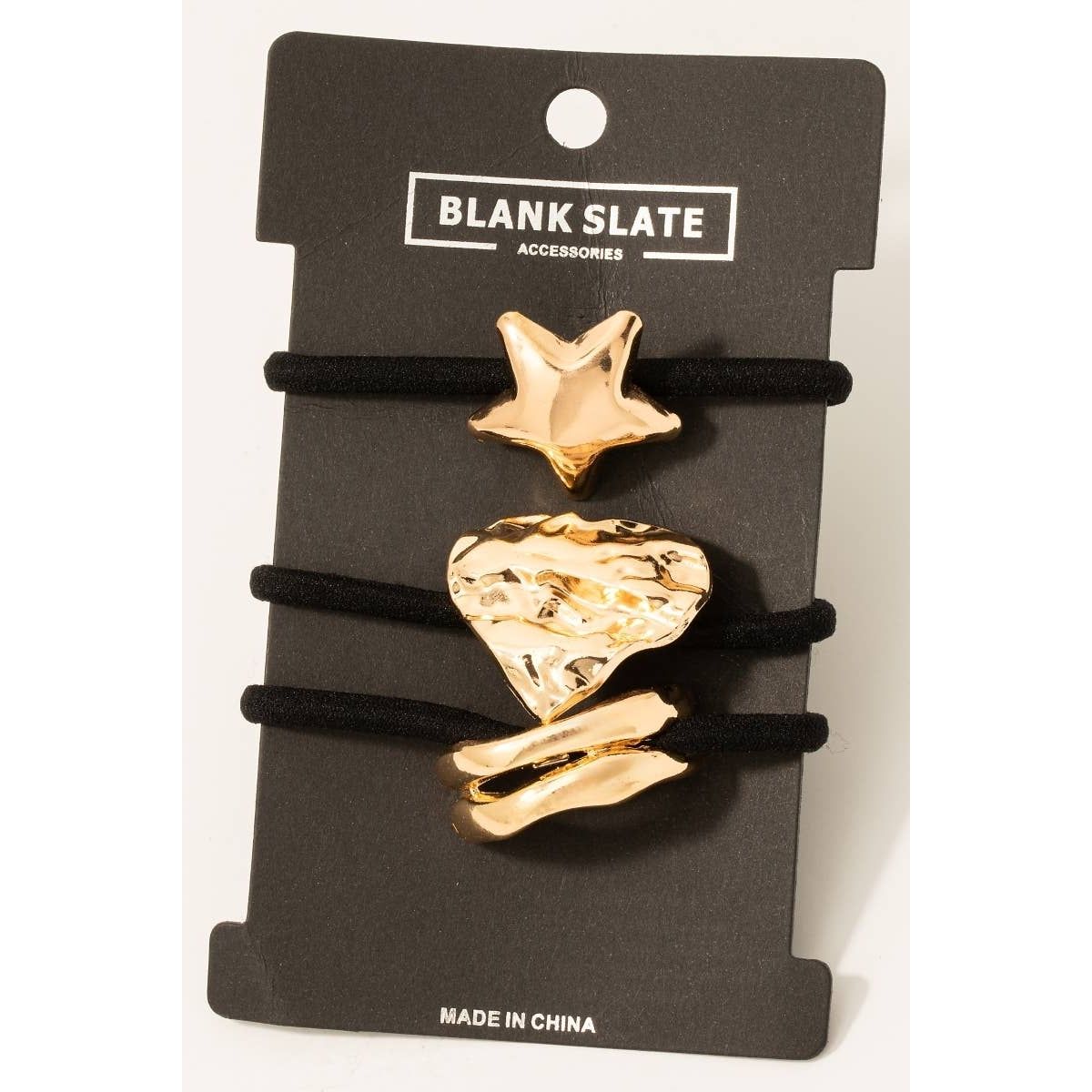 Mixed Metallic Shapes Hair Tie Set