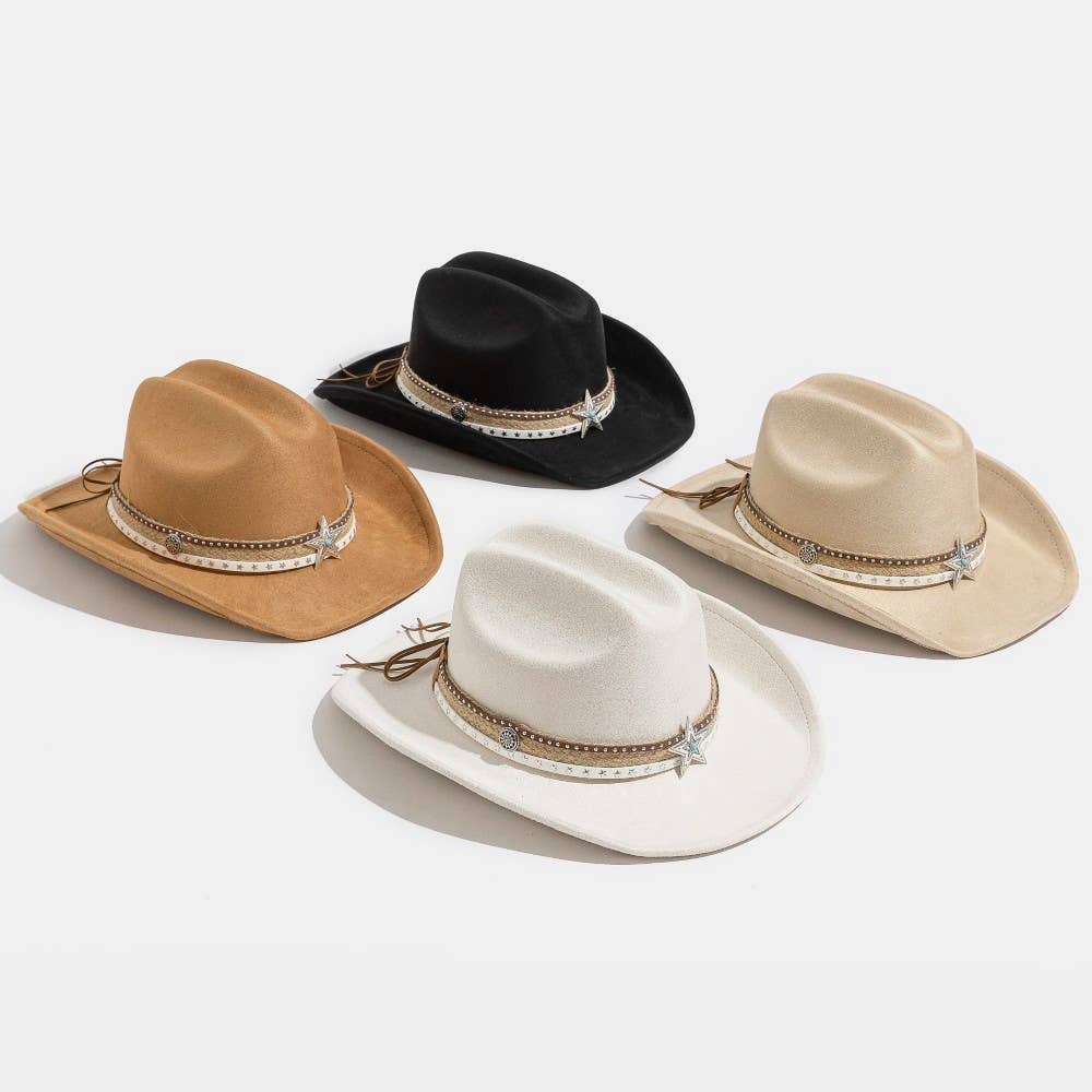 Western Star Layered Strap Cowboy Hat
