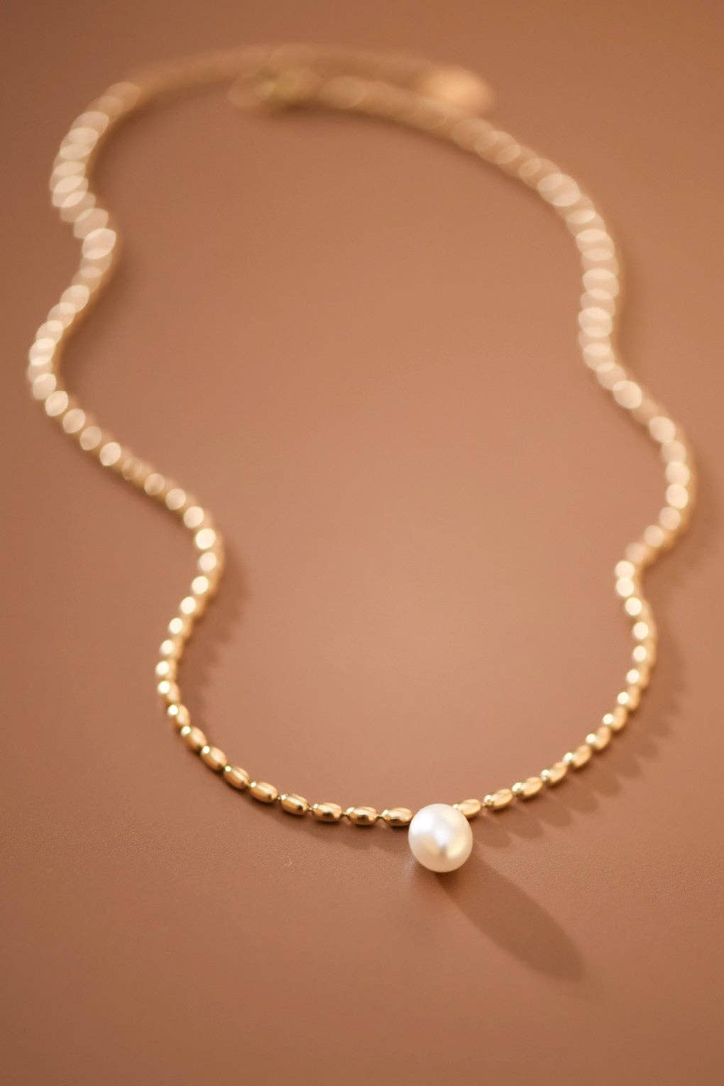 Pearl Necklace 18K Gold Plated Waterproof