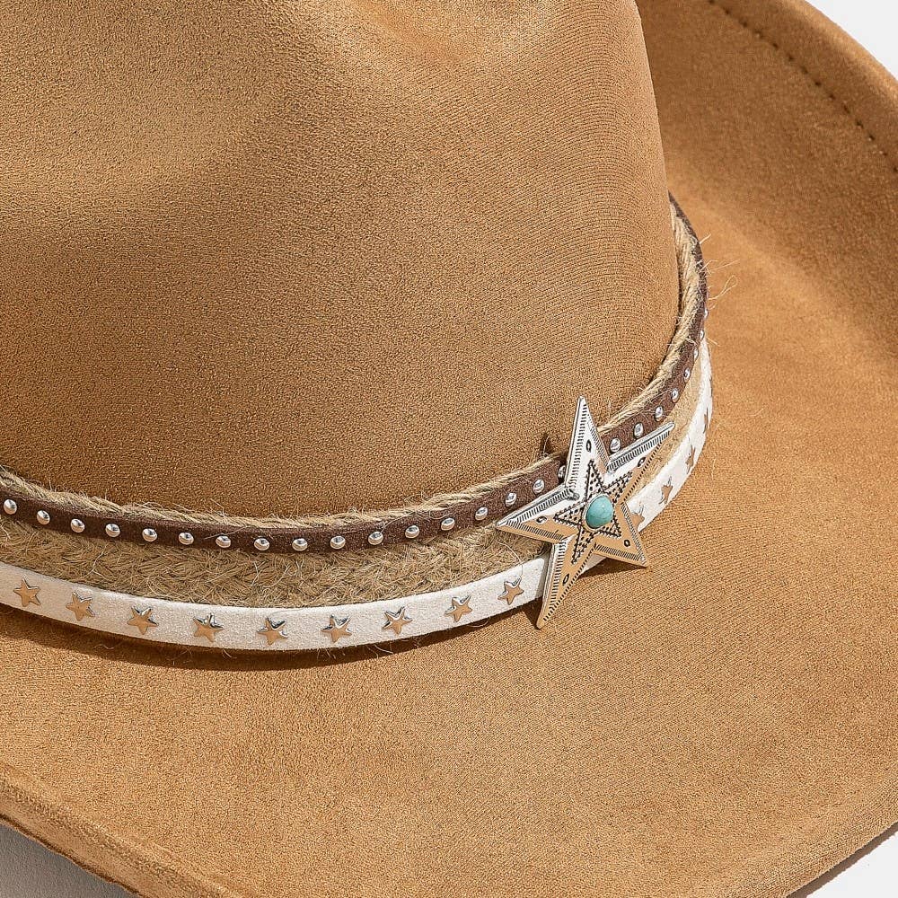 Western Star Layered Strap Cowboy Hat