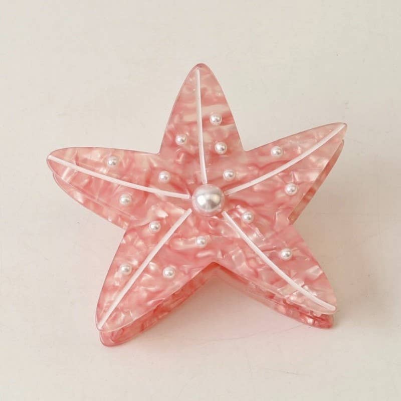 Seaside Nautical Fish Starfish Conch Hair Clips
