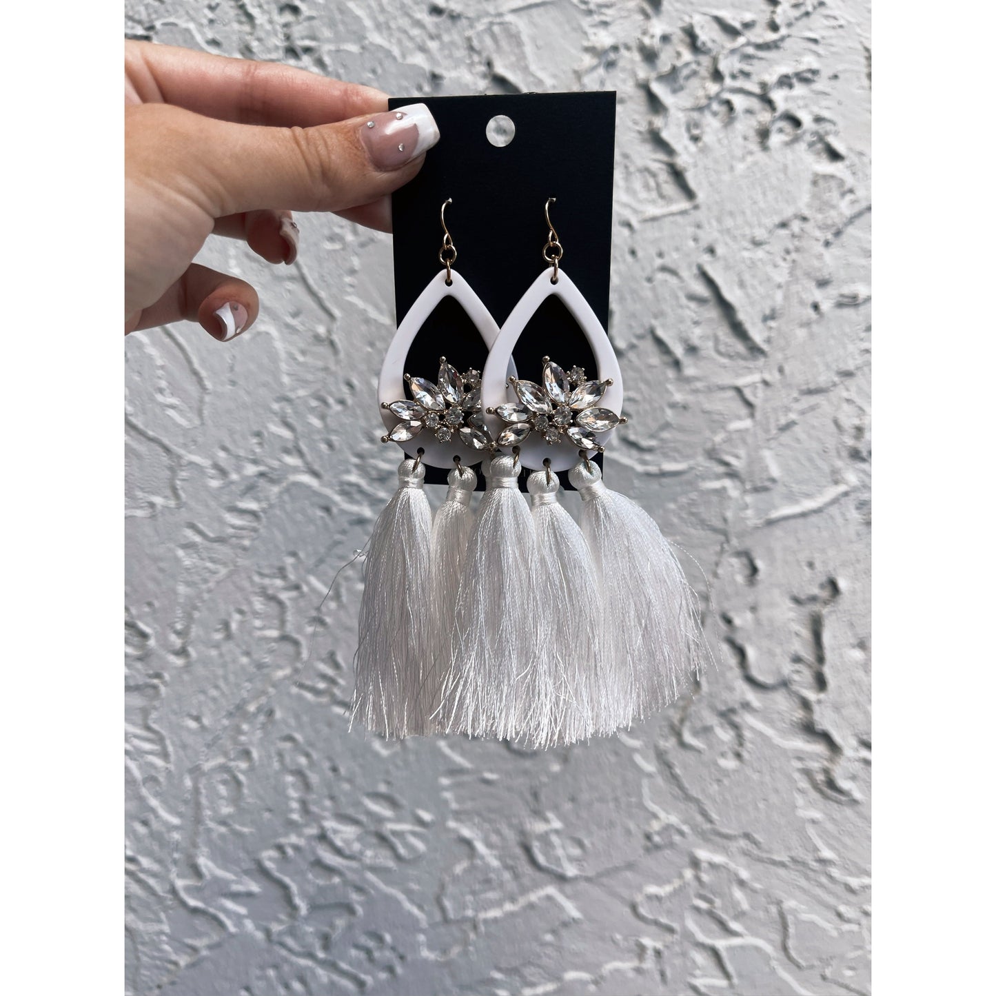 Large tassel dangle earrings