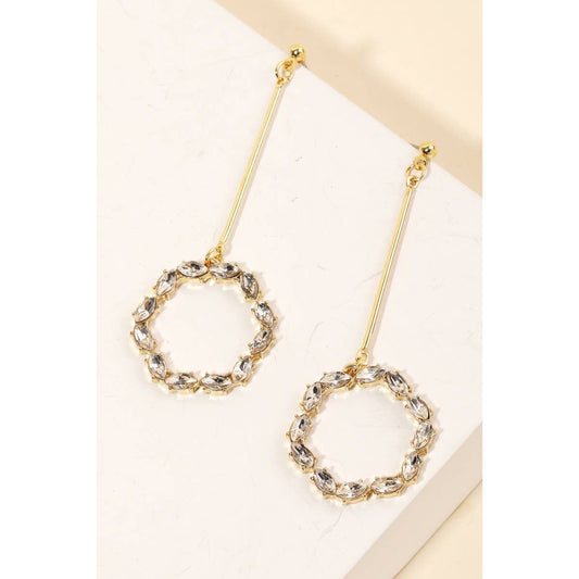 Rhinestone Circle Cutout Drop Earrings