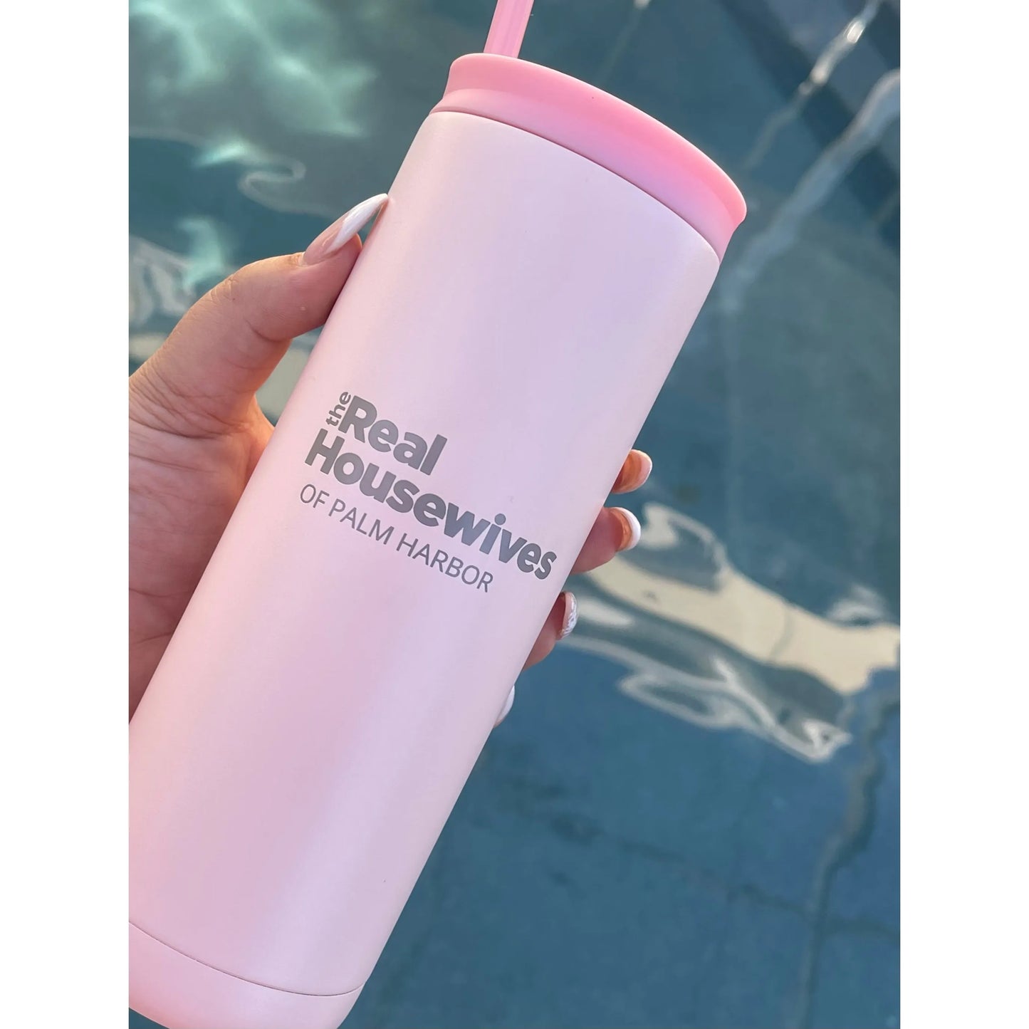 Real Housewives Light pink tumbler